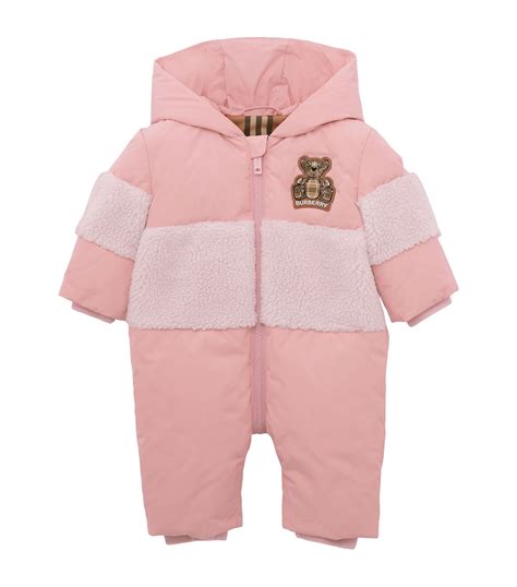 pink burberry baby outfit|Burberry snowsuit baby girl.